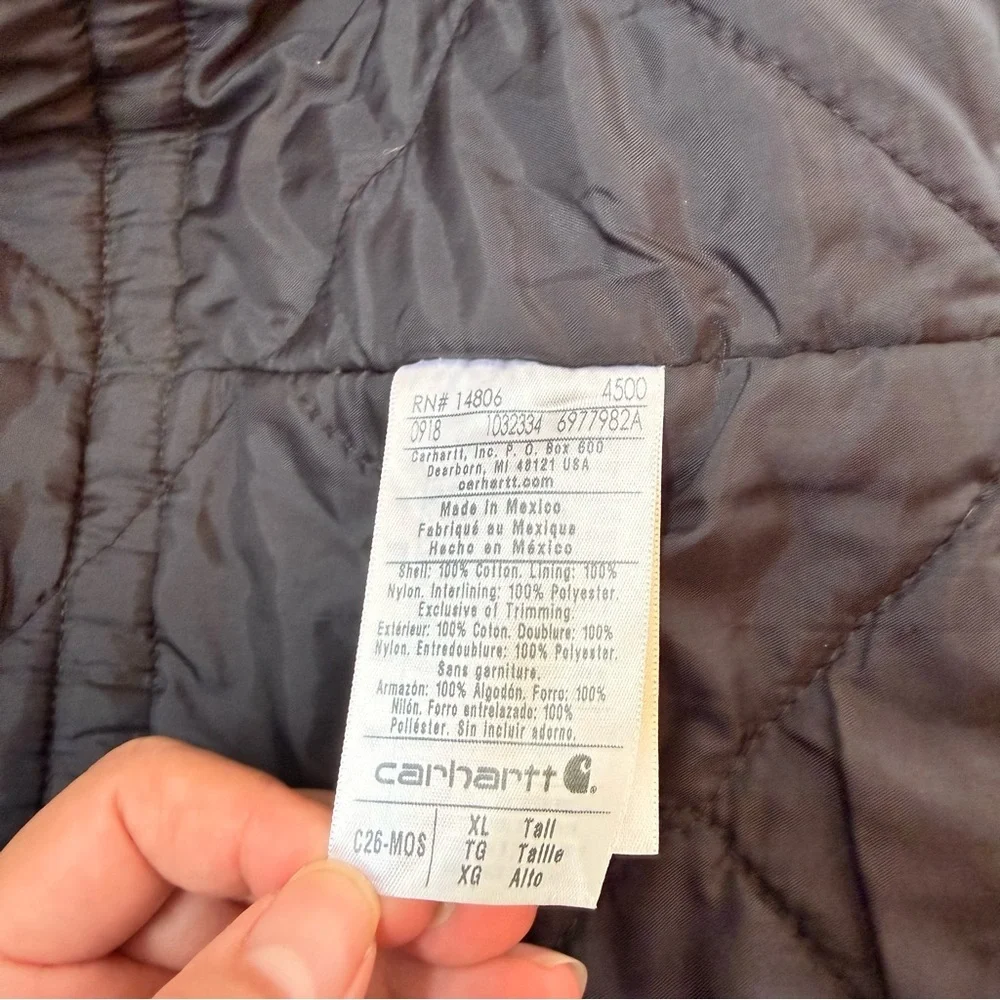 Carhartt Arctic Jacket Nylon Quilt Lined Mens C26 MOS Moss Green Canvas Size XL